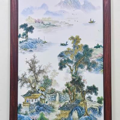 TRANH SỨ KHUNG GỖ – HỌA TIẾT XÓM NÚI